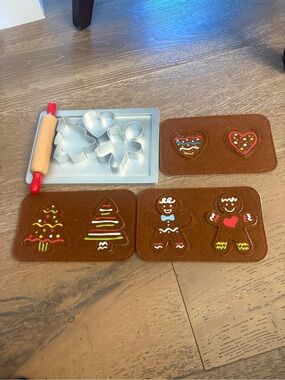 Hape Felt Gingerbread Playset with Rolling Pin and Cookie Cutters also at PBK
